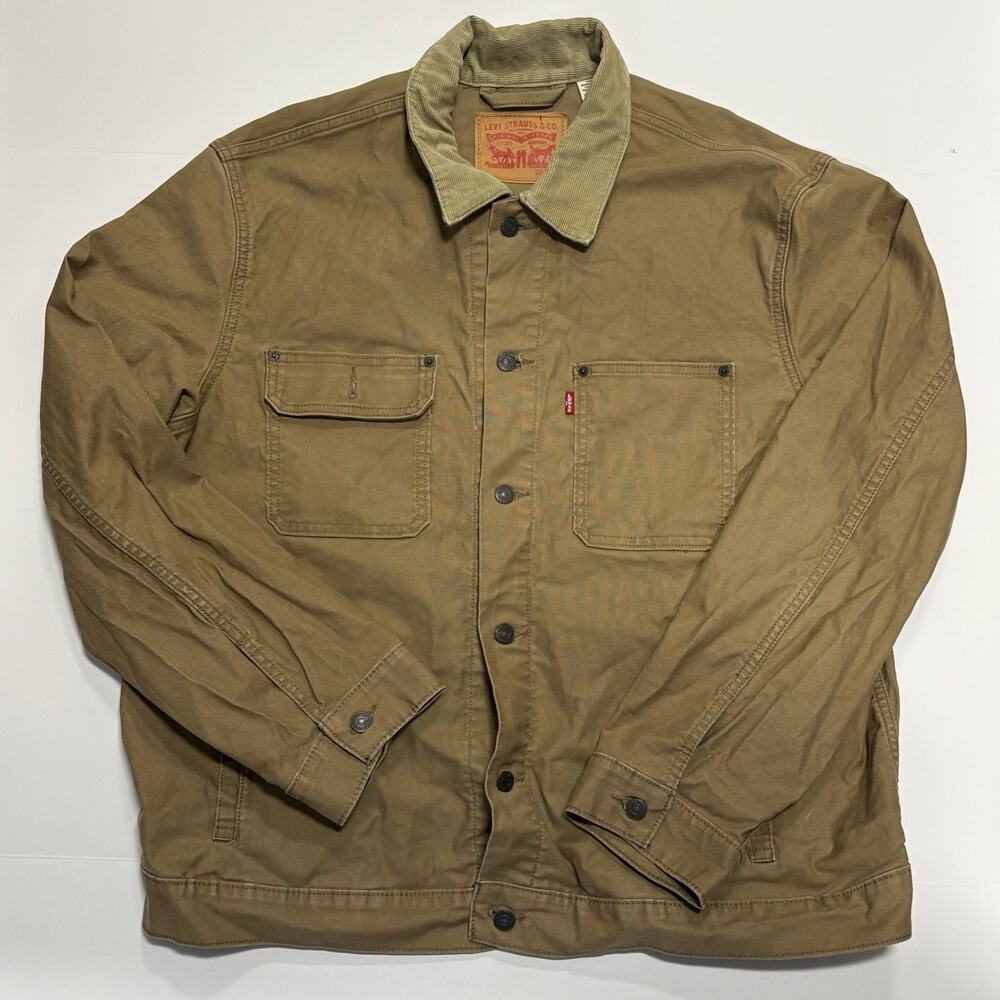 Levi Strauss Co Men’s Size XL T Khaki Trucker Corduroy Collar Jacket Used